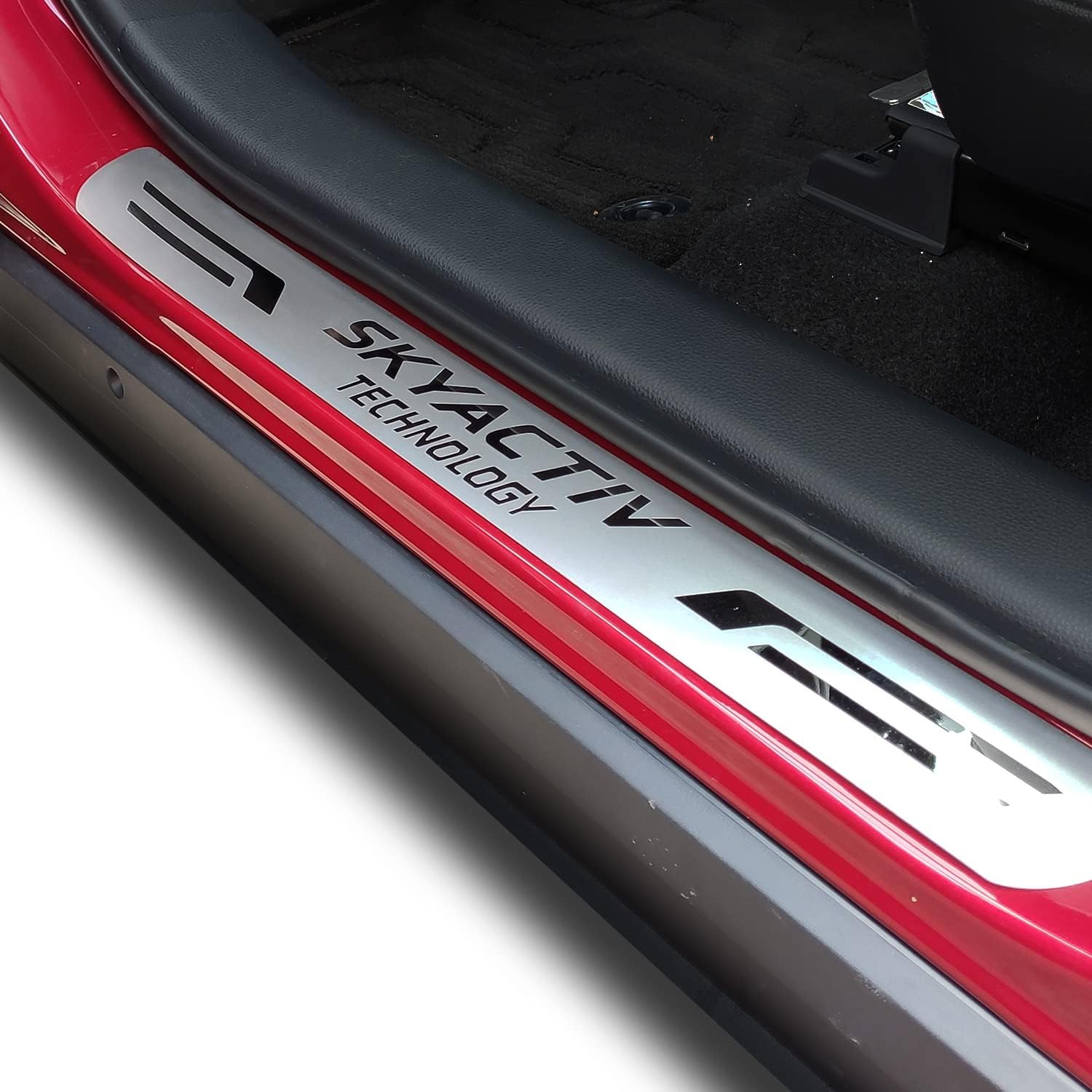 GZBFTDH Car Door Sill Scuff Protector, for Mazda 3 2015-2022 Accessories Parts, Door Entry Guard Plate Trim Cover, Auto Interior Accessory Kick Panels 4pcs Set (Stainless Steel Door Sill)