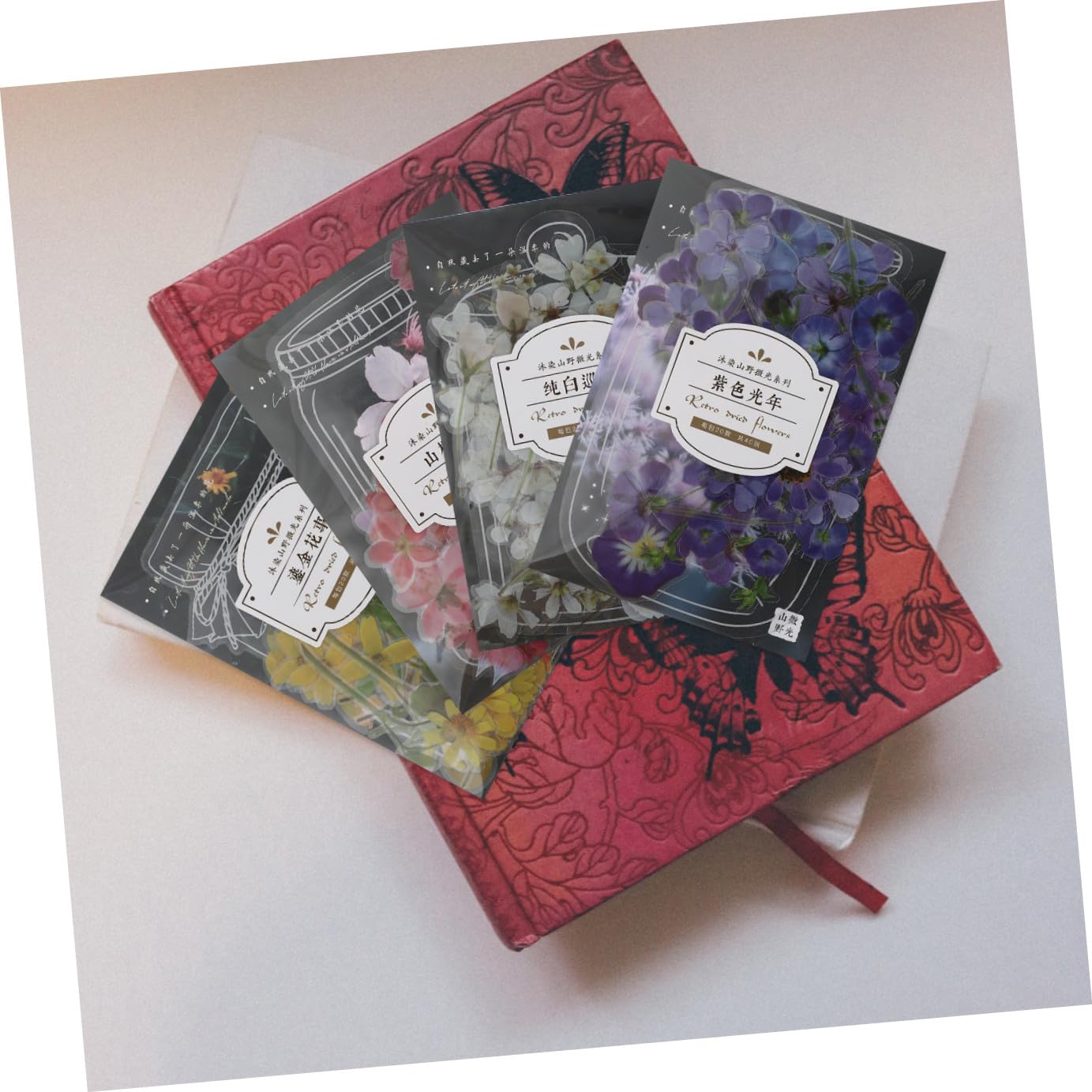 Operitacx 12sets Adesivi Floreali Per Laptop Stickers Pet Per Diario e Scrapbooking Design Fresco Di Piante Decorazione Per Album e Note Vivid Flower Patterns