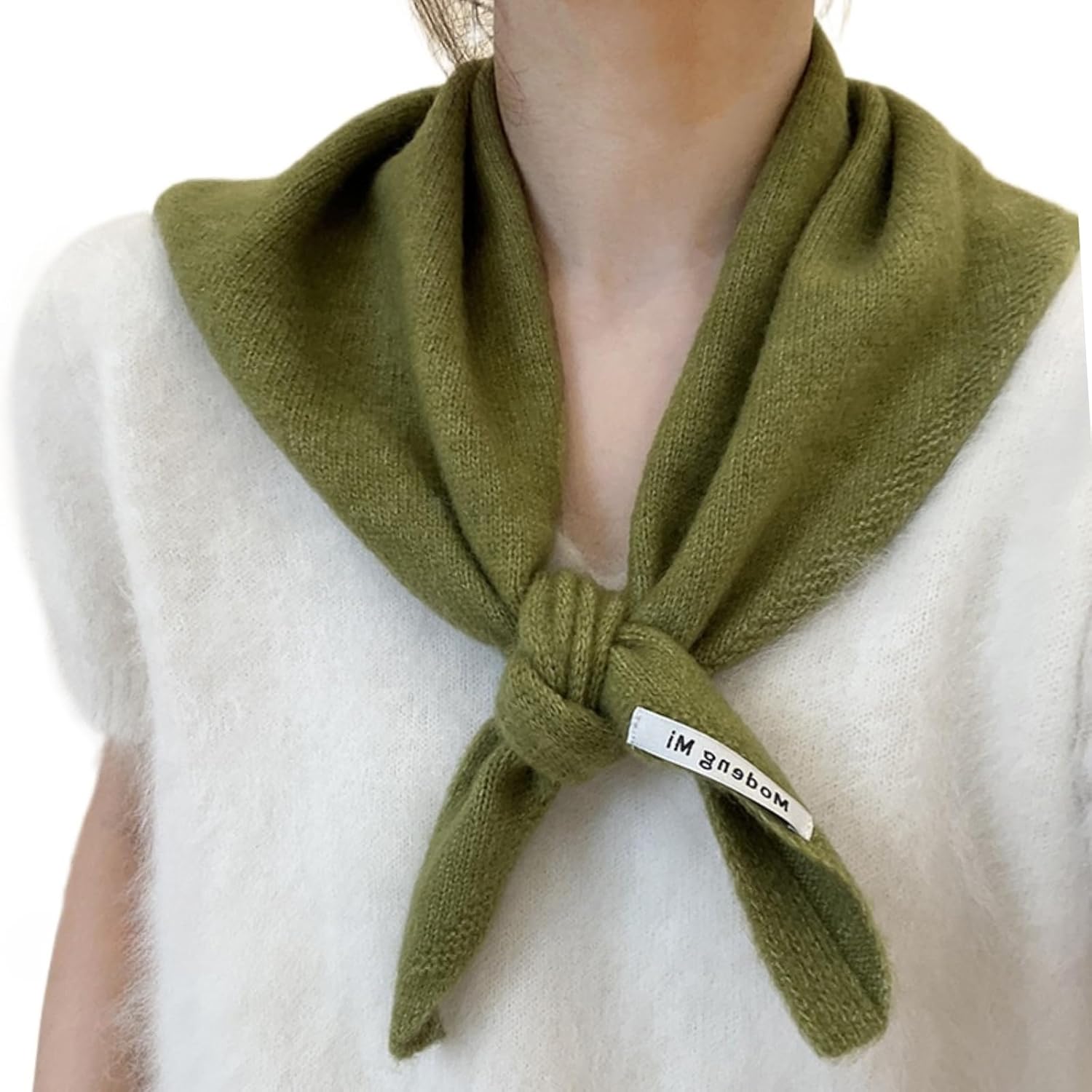 Knitted Triangle Scarf for Women Y2k Head Scarf Downtown Girl Aesthetic Accessories Streetwear Triangle Shawl - Image 5