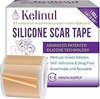 Fita de Silicone para Cicatrizes, Fita de Gel de Silicone Reutilizável, Tiras de Silicone de Grau Médico para Cirurgia, Cesárea, Quelóide, Queimadura e Acne (1,6'' x 60'')