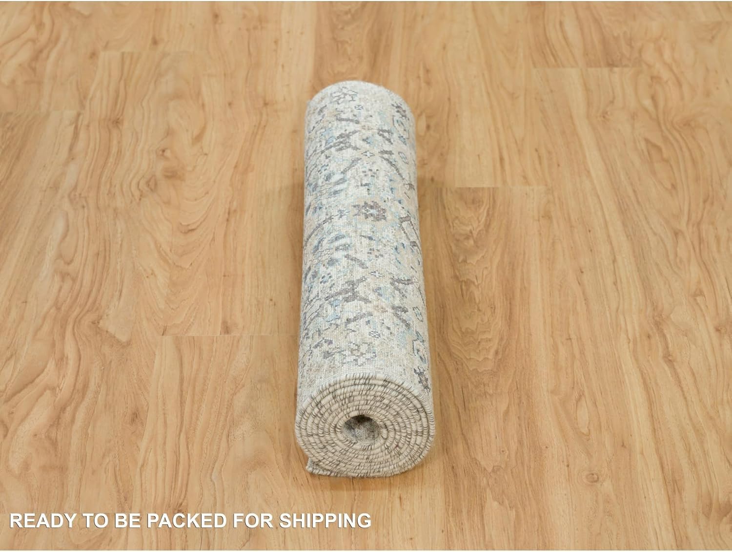 Jet Stream Ivory Hand Knotted Oriental Runner Rug, Vase with Pomegranate Design, Textured Wool with Silk, 2'6"x9'10