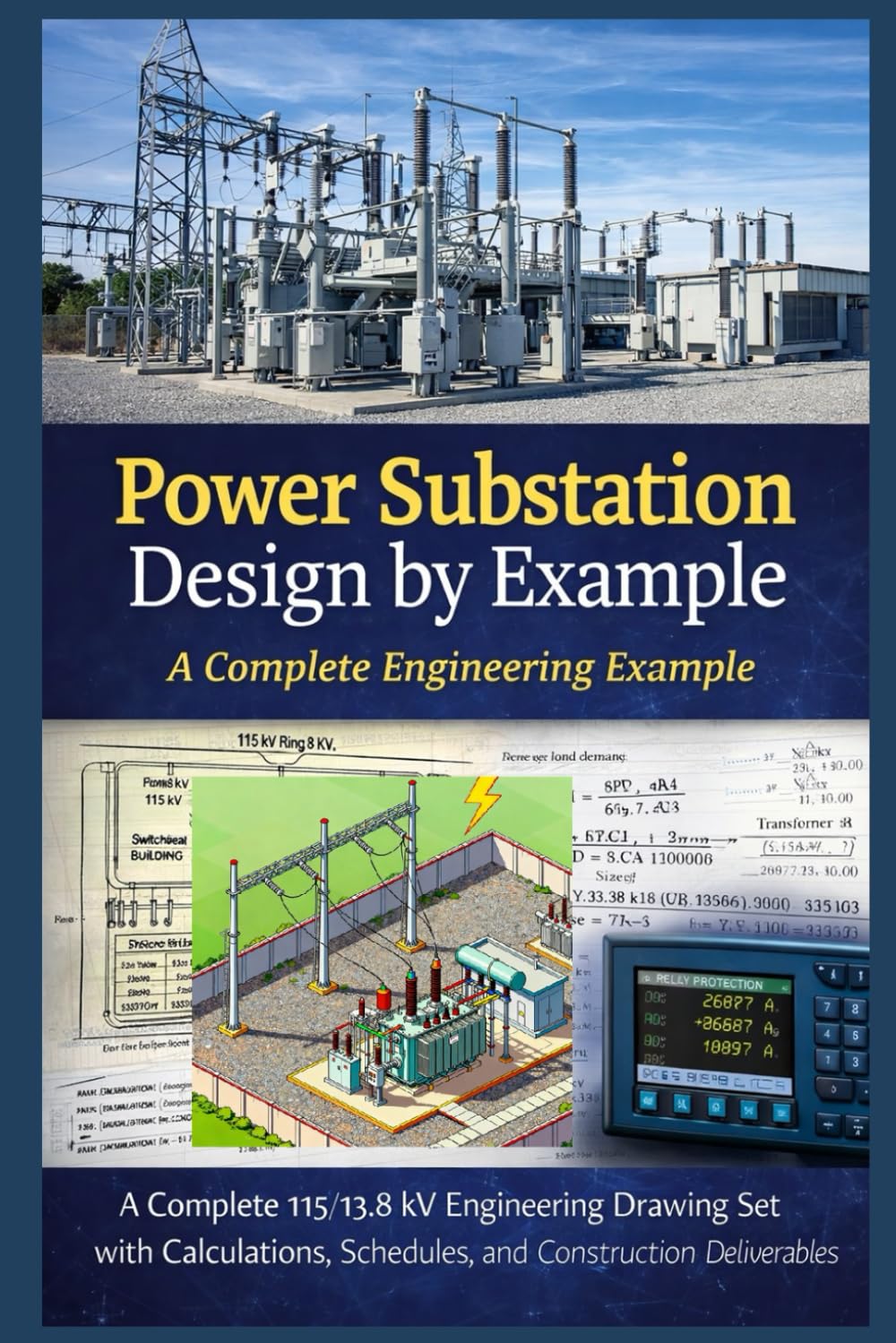 Power Substation Design Package: A Complete Engineering Example: A Complete 115/13.8 kV Engineering Drawing Set with Calculations, Schedules, and Construction Deliverables