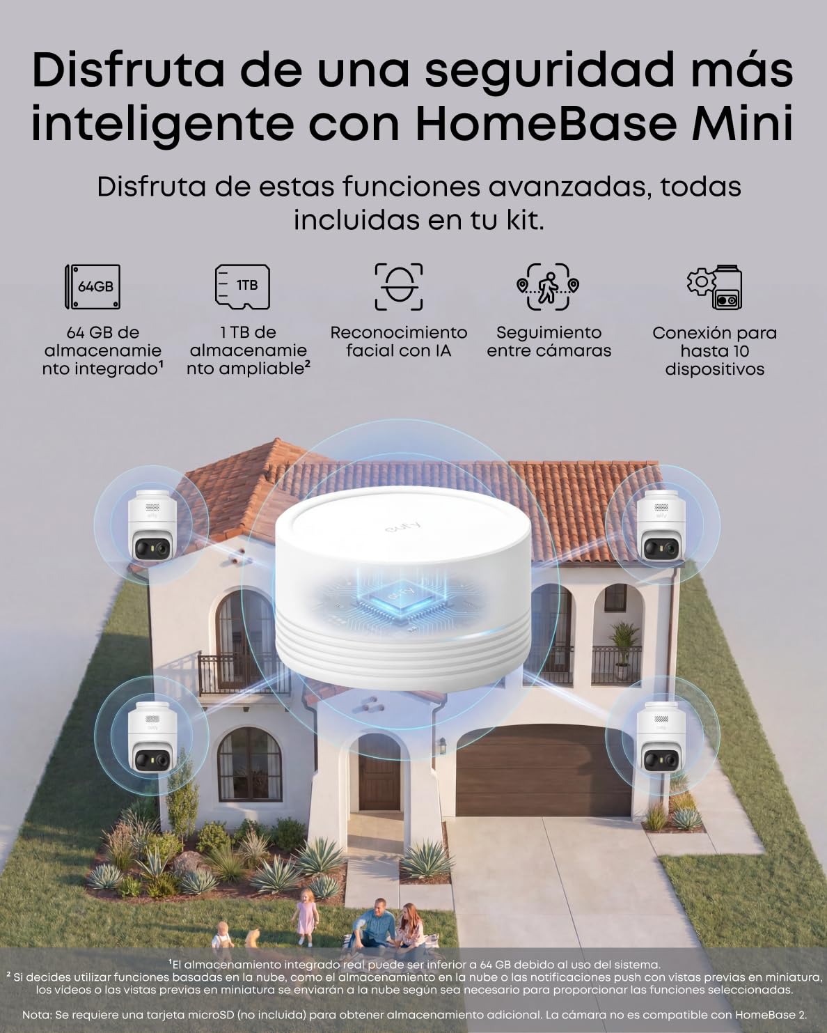 eufy Security eufyCam C37 Cámara Vigilancia WiFi Exterior 2K, Seguimiento IA 360° Giro e Inclinación, Panel Solar Flexible con batería 6700mAh, Reconocimiento Facial, Visión Nocturna en Color