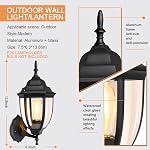 Lampe murale extérieure en aluminium imperméable Lampes murales extérieures E26 Extérieur avec des luminaires en verre transparent Extérieur Porch Lights extérieur Lampe murale Porche Lights pour garage (1 Boîte)