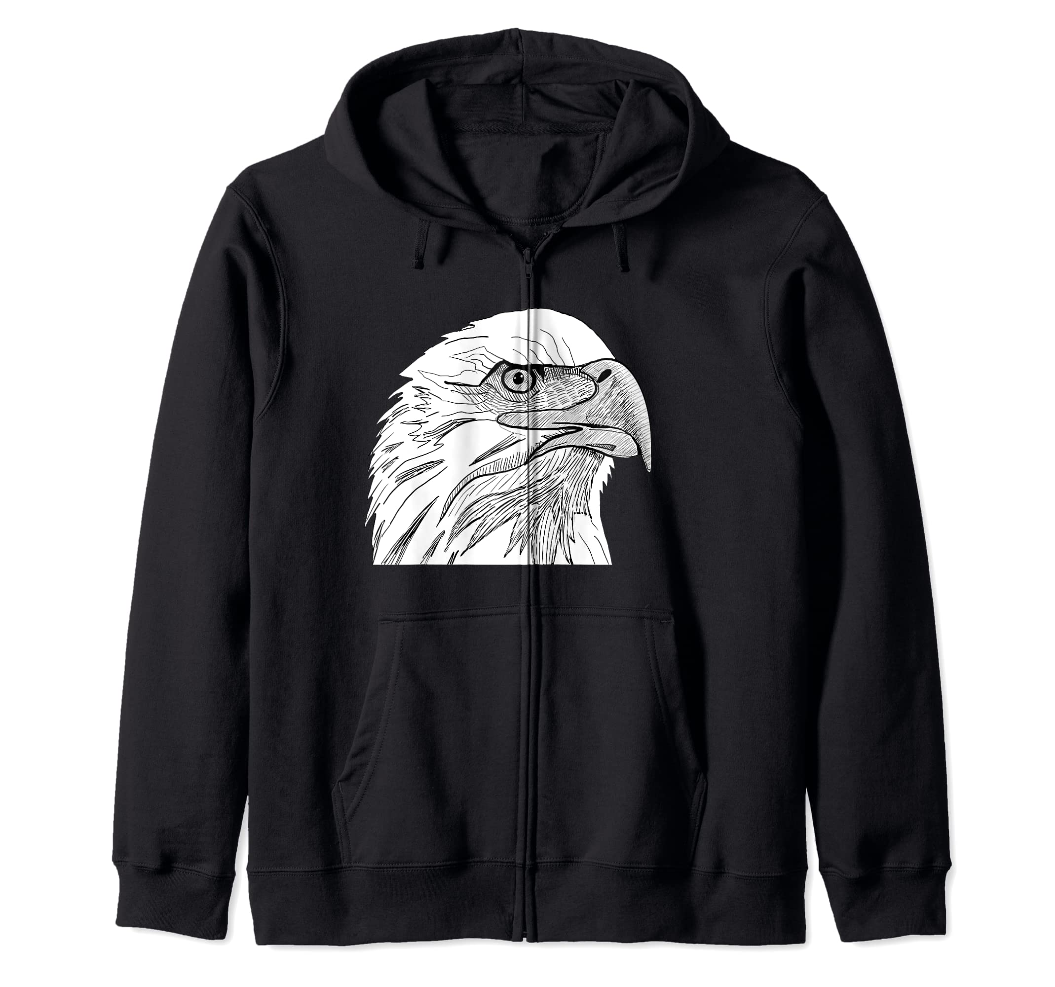 Bald Eagle Artwork Zip Hoodie
