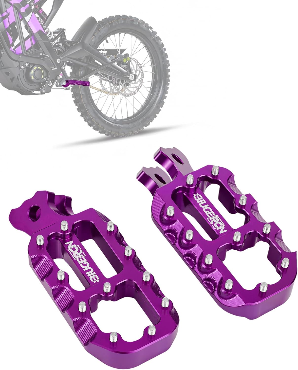 Electric Dirt Bike Forging Foot Pegs,6063 Aluminum CNC Motorcycle Footpegs Pedals Rests for Surron Light Bee X and S/E Ride Pro SS 2.0 Purple