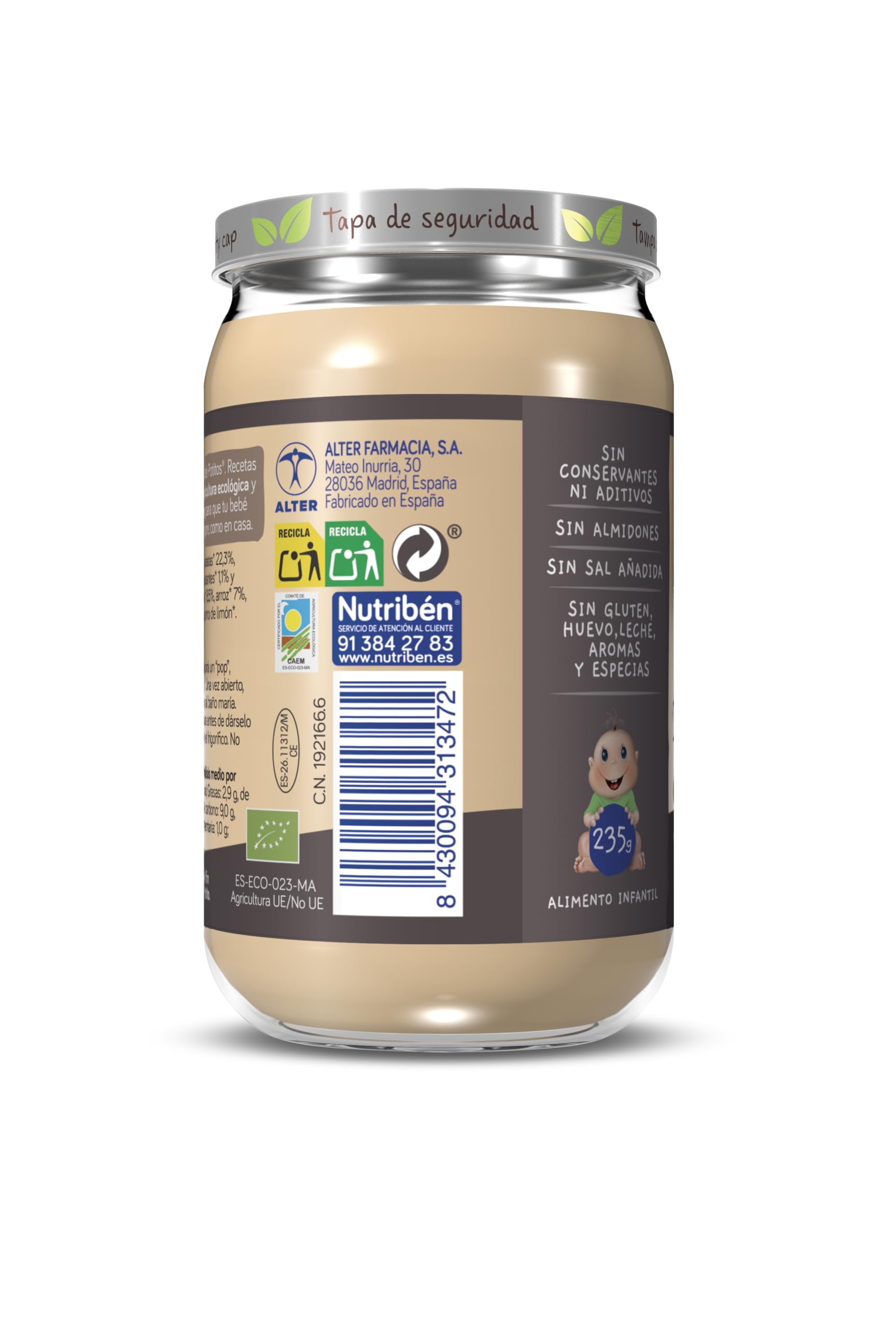 Nutribén EcoPotitos De Verduras De Huerta con Pavo - Ingredientes ecológicos - 6 x 235g