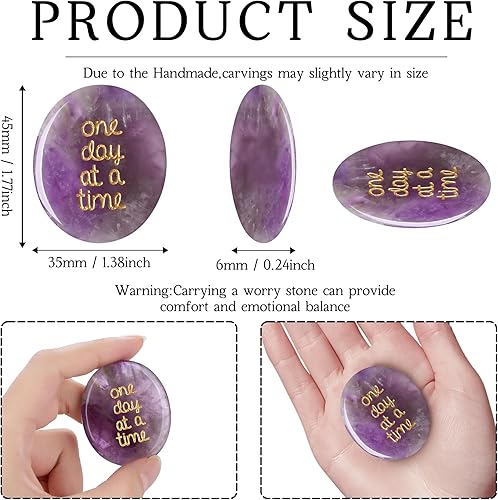 Miniatura 3 de QINJIEJIE Cristales de amatista que piensan en ti, regalos para aliviar la ansiedad, artículos que tienes este día a la vez, inspiradores