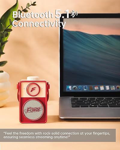 Miniatura 3 de Altavoz Bluetooth portátil retro  Sonido HD  Tiempo de reproducción de 9 horas  Lindo altavoz para escritorio en casa, dormitorio, oficina, al aire