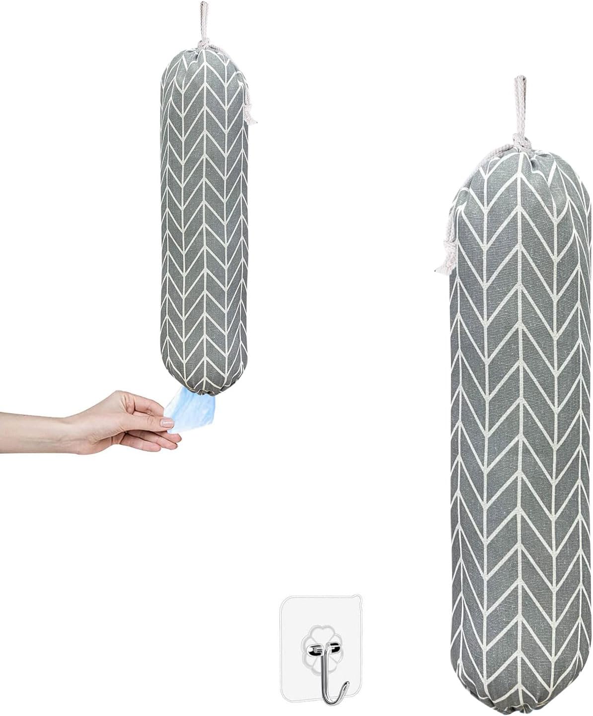 2 Pièces Sac De Rangement Suspendu Mural Pliable Gris – Organisateur Pratique Avec Crochets
