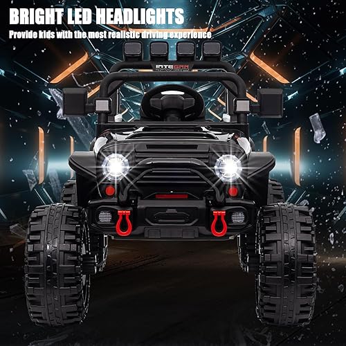 Miniatura 4 de FINITO Coche eléctrico de 24 V, funciona con pilas, 4 ruedas, con control remoto para padres, para niños y niñas, color negro