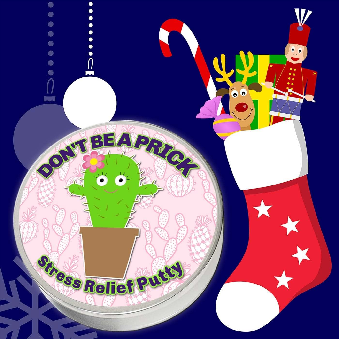 Don’t Be A Prick Stress Relief Putty - Cute Cactus Gift for Men and Women Green Therapy Dough Novelty Gifts for Stocking Stuffers Teens