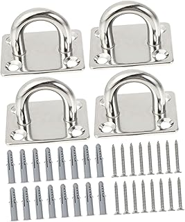 Metal Ceiling Hooks，4pcs Ceiling Hook Swing Hangers Wall Mounted Hooks Ceiling Hooks Heavy Duty Hanging Chair Outdoor Wall Hanging Hooks Wall Clothes Rack Hammock Hanger Silver Hammock Stainless Steel