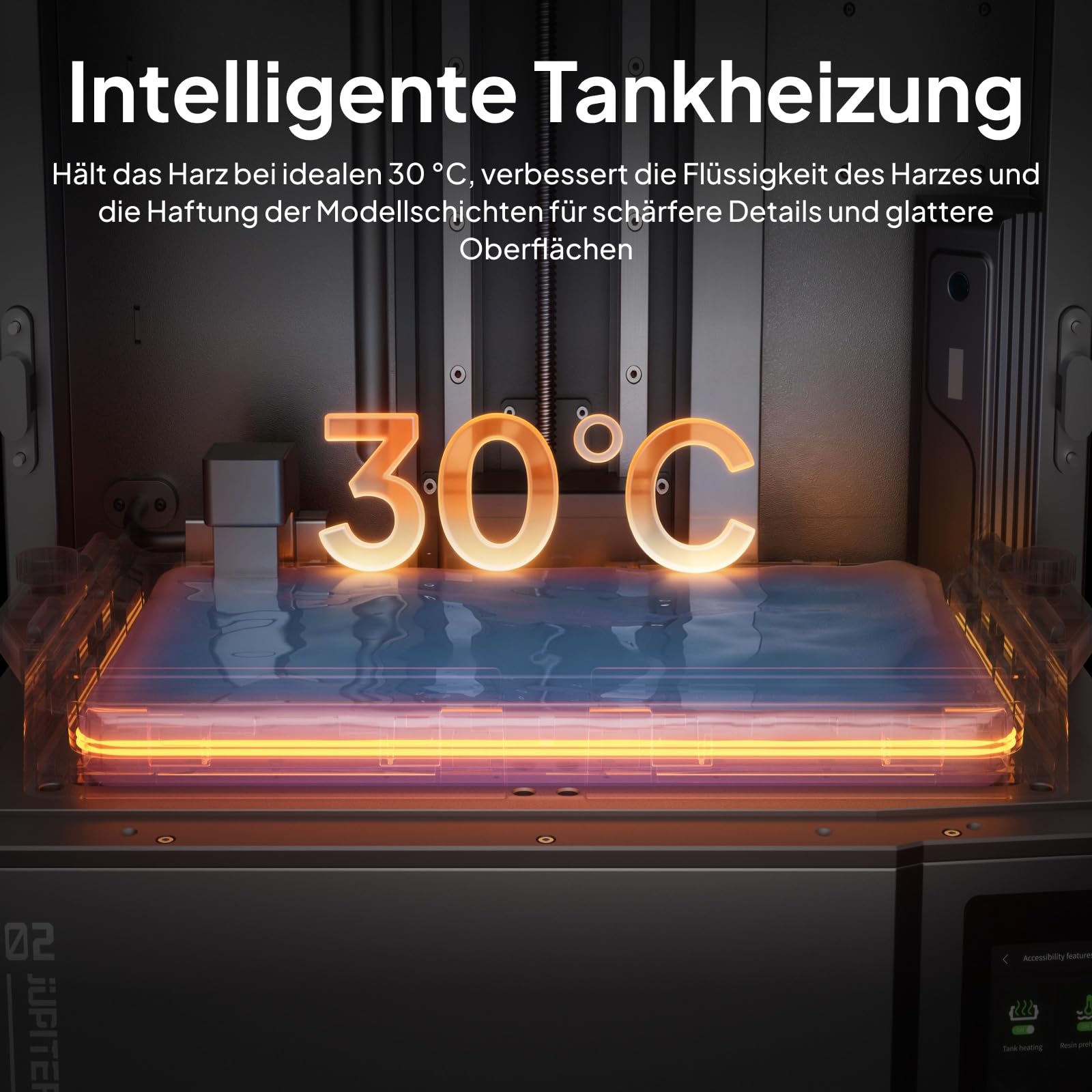 ELEGOO Jupiter 2 MSLA Resin 3D Drucker 16K, Bauraum 302,4 × 161,98 × 300 mm | Automatische Nivellierung, Smart Tank-Heizung, Automatische Harzzufuhr, Intelligenter Sensor, Wi-Fi Cluster