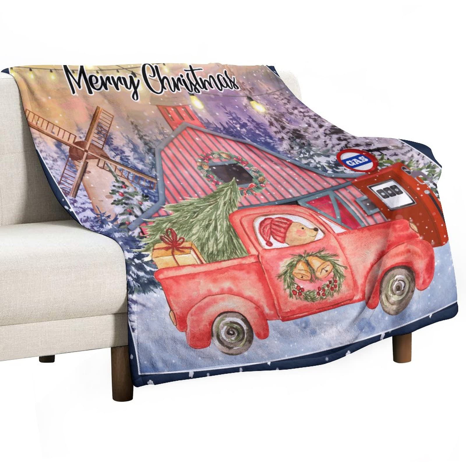 Couverture Merry Christmas ultra douce finition haut de gamme polaire