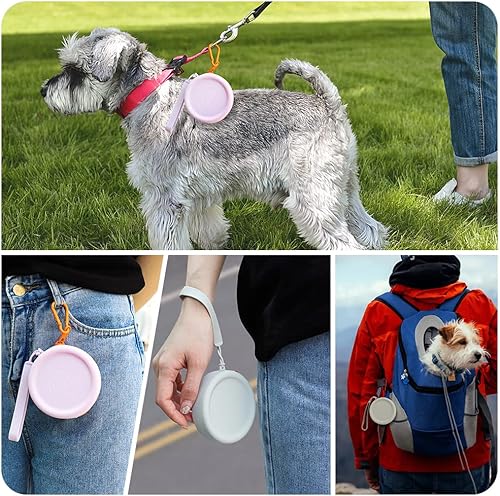 Miniatura 6 de WALLFID Bolsa de silicona para perros, portátil e impermeable, con estampado de alfabeto personalizable, ideal para aperitivos de perros y gatos en