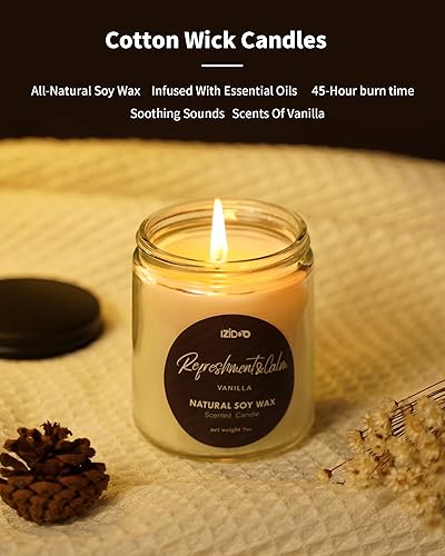 Miniatura 2 de IZIDDO Velas perfumadas, velas aromáticas para el hogar, 7 onzas, 45 horas de combustión, velas de soja, alivio del estrés y velas de baño y cuerpo,