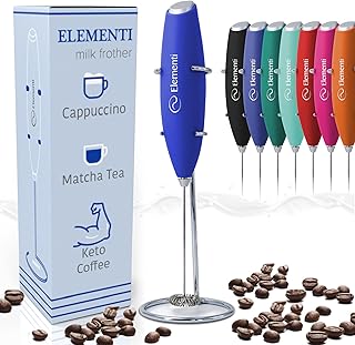 Elementi Milk Frother Wand & Matcha Mixer, Mini Electric Whisk for Coffee - Frother for Coffee - Milk Frother Handheld - C...