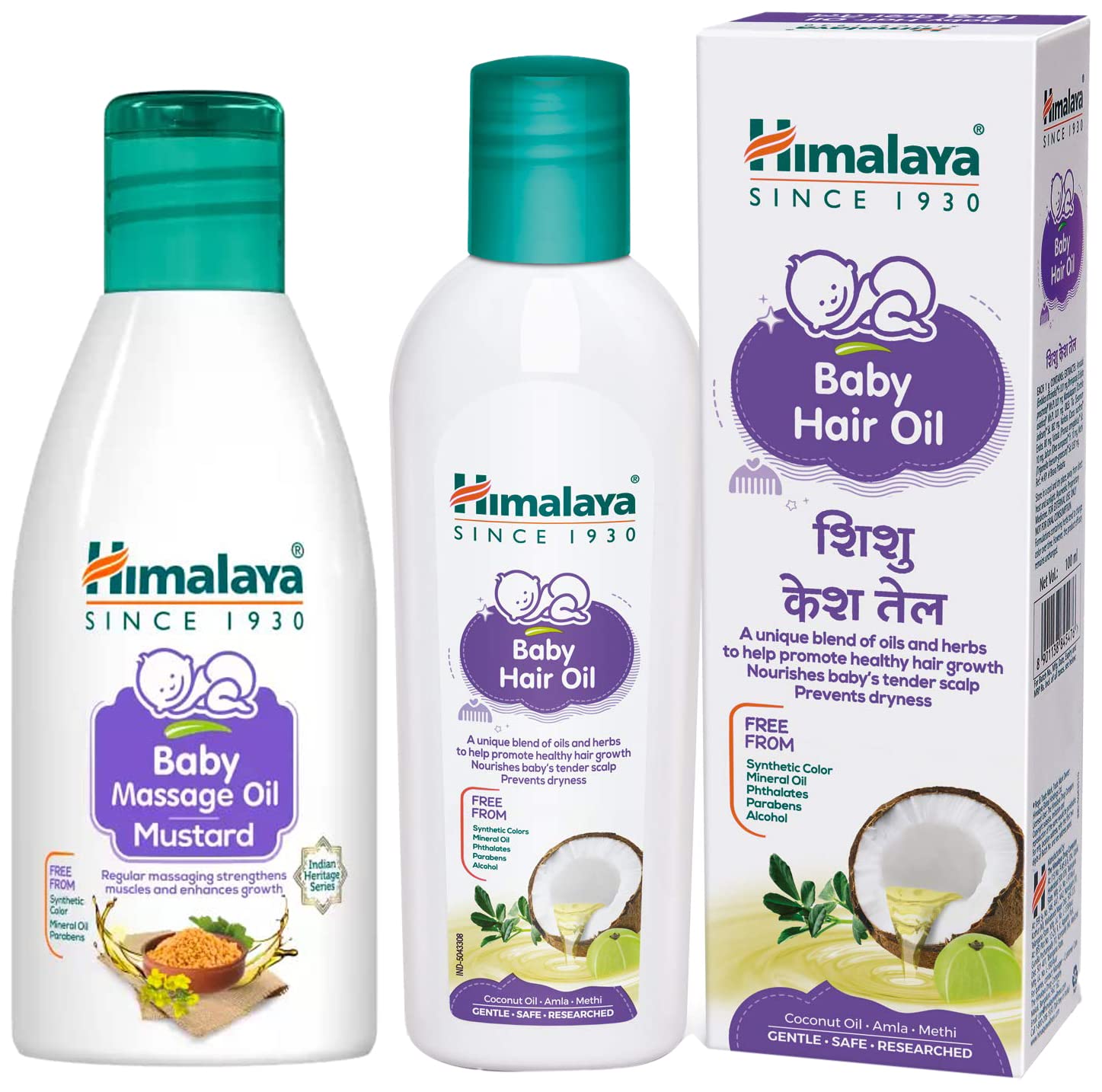 Himalaya Baby Massage Oil (Mustard) 200 ml & Himalaya Baby Hair Oil 200 ml(1 Count)-image-7