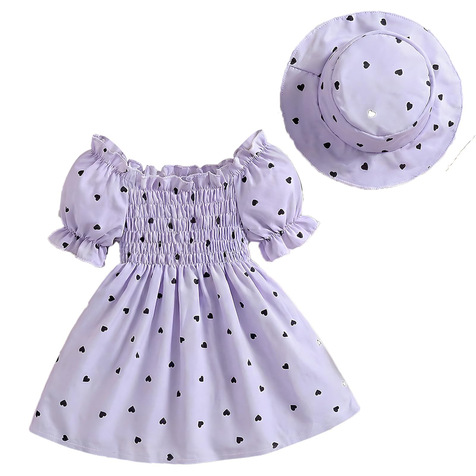 Bebé Niña Elegante Vestido Manga Corta Infantil Flor Imprimir Sombrero a Juego Conjunto Vestidos de Playa Verano 3 Meses-3 Años — view 8
