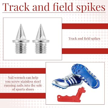 20Pcs Spikes for Running Shoes,6mm Spikes for Running Shoes with 1Pcs Spike Wrench,Stainless Steel Track Spikes