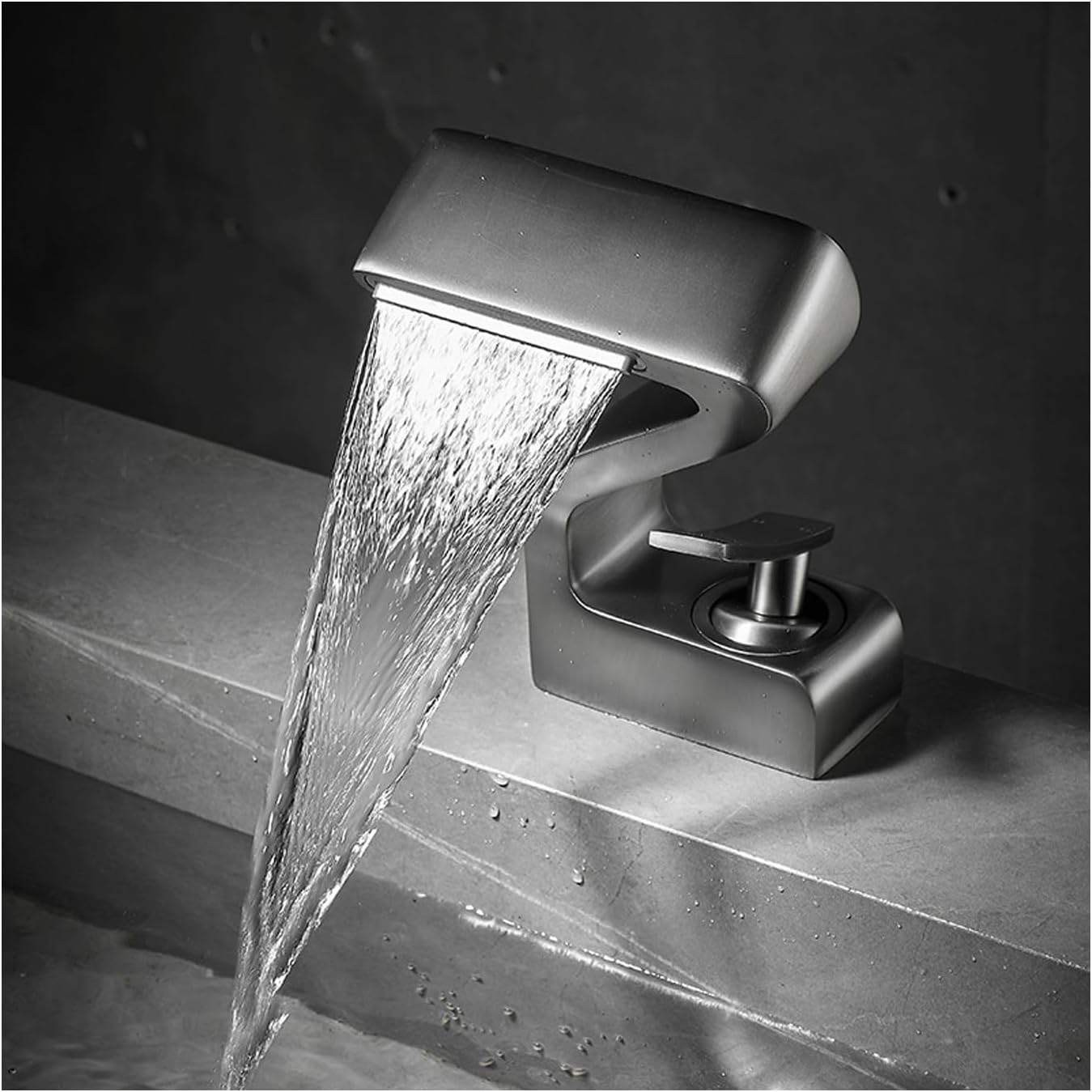 SWHC Bathroom Faucet, Adjustable Waterfall Bathroom Sink