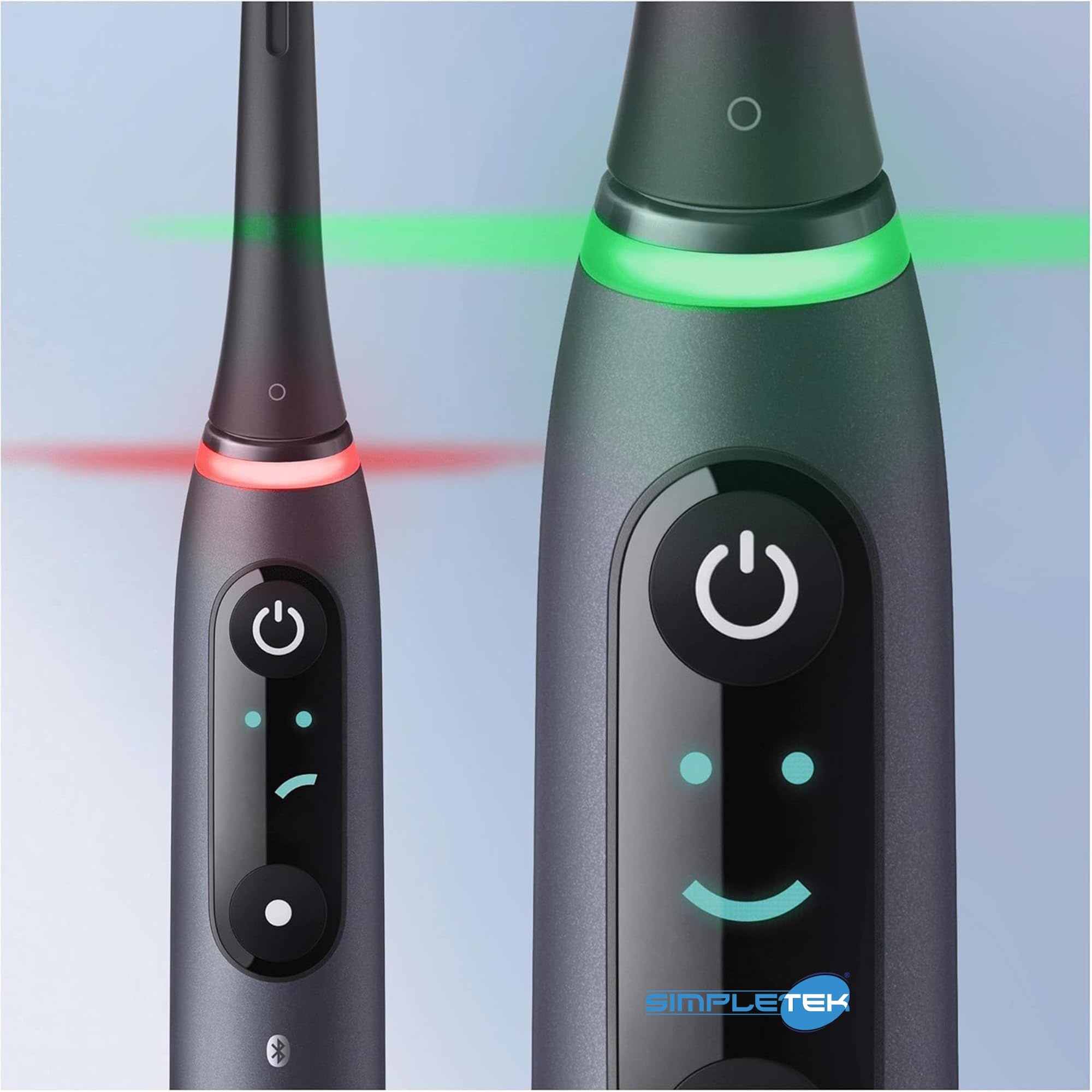 SIMPLETEK - Cepillo de dientes eléctrico inteligente negro - Tecnología de micro-vibraciones con pantalla LCD, conectividad y base de carga (reacondicionado)