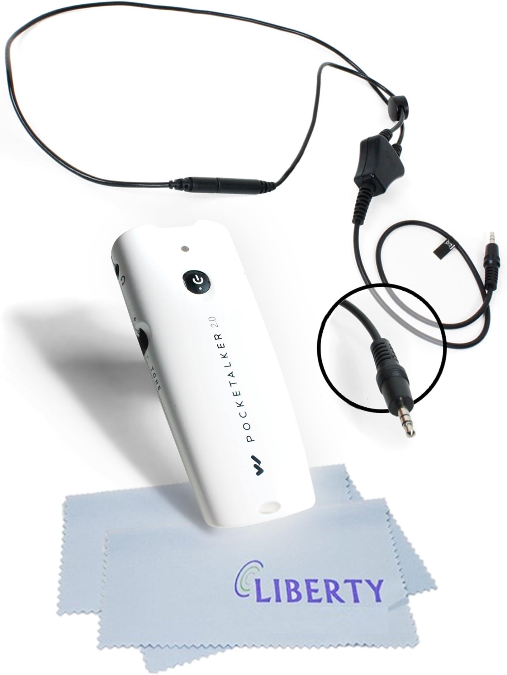 New!!! Pocketalker 2.0 Platinum Package by Williams Sound - Platinum Package Includes 2 Liberty Microfiber Cloths and 3 Extra Sets of Batteries (Neckloop)