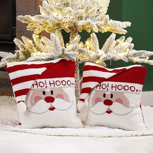 Miniatura 7 de glitzhome Almohada de Navidad con gancho de 14 pulgadas de largo, cojín de Navidad para sala de estar y cama