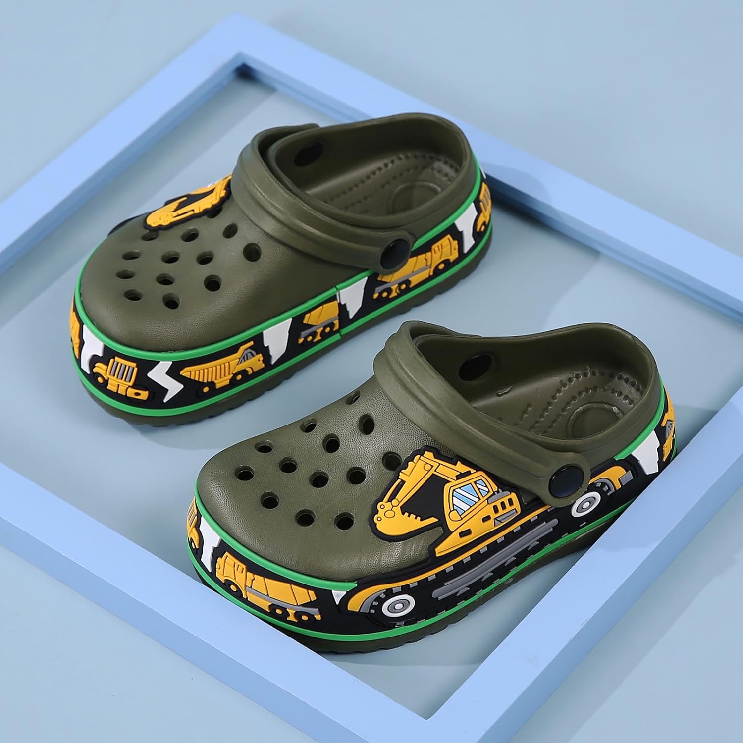 YUKTOPA Girls Boys Clogs Shoes Cartoon Slides Sandals Little Kid's Slip-on Garden Shoes Lightweight Beach Pool Shower Slippers