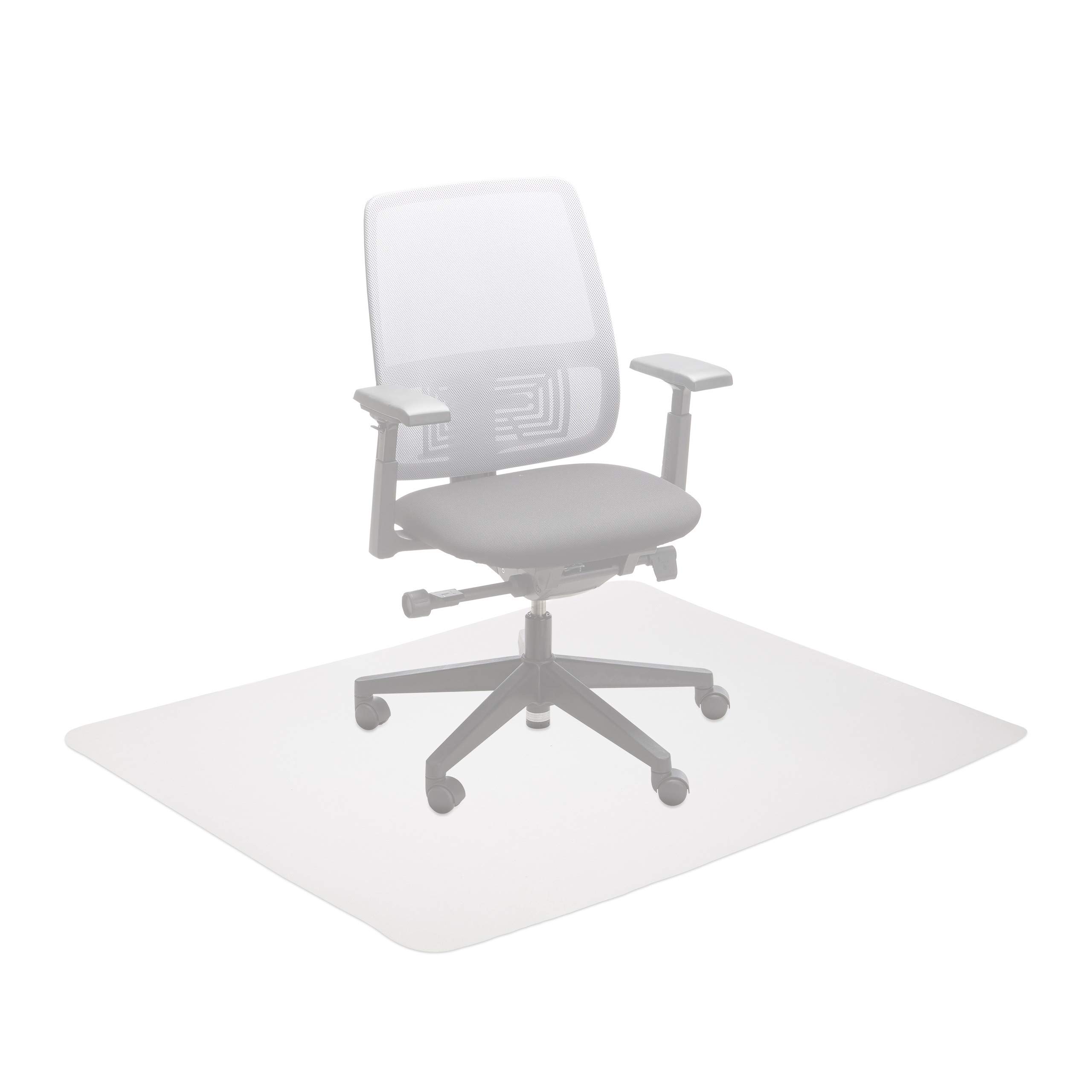 Relaxdays 10022316_773 Tappeto Protezione Pavimento Sedia Ufficio 120 x 150 cm, Anti-Graffio, Polietilene, Fonoassorbente, Bianco
