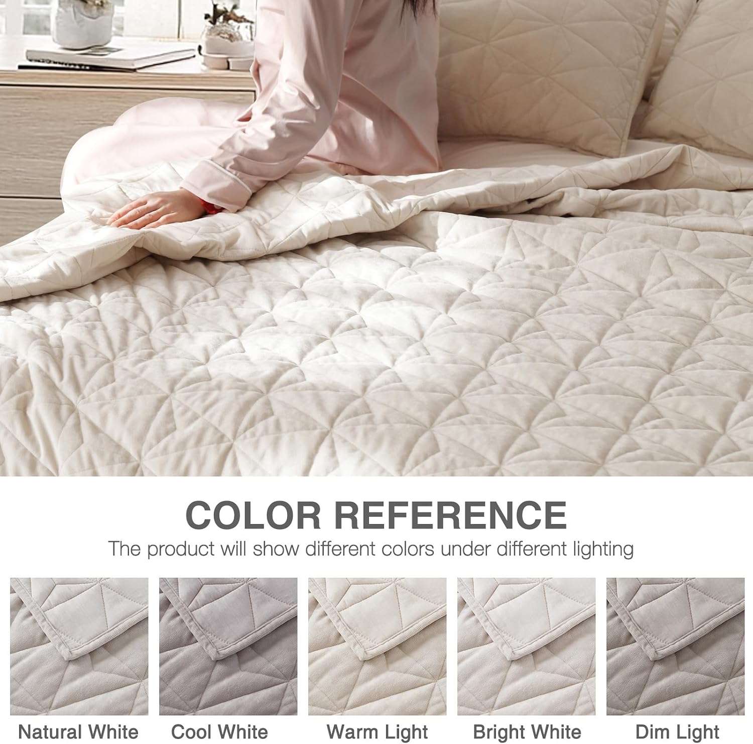 Corduroy Quilt Set Queen 90"x90", Lightweight All-Season Quilt with 2 Pillow Shams, Soft Fine-Striped Quilted Bed Cover, Khaki Gray