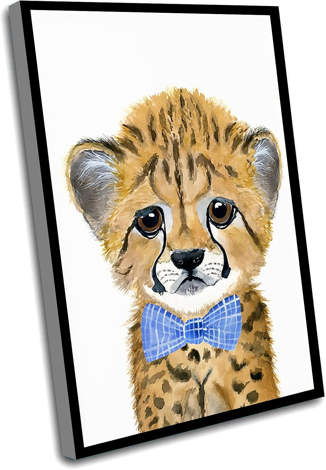 Farmhouse Wall Decor,Nursery Bathroom Decoration,Cheetah Nursery Art,Bow Tie Nursery,Baby Animals Nursery Prints,Nursey Prints,Childrens Wall Decor,Baby Shower Decor,12x16 Inch Framed Wall Art