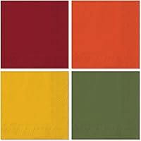 Vista 1 de Whaline Paquete de 80 servilletas de papel de otoño de Acción de Gracias de 6.5 x 6.5 pulgadas, servilletas de cena desechables de color otoño