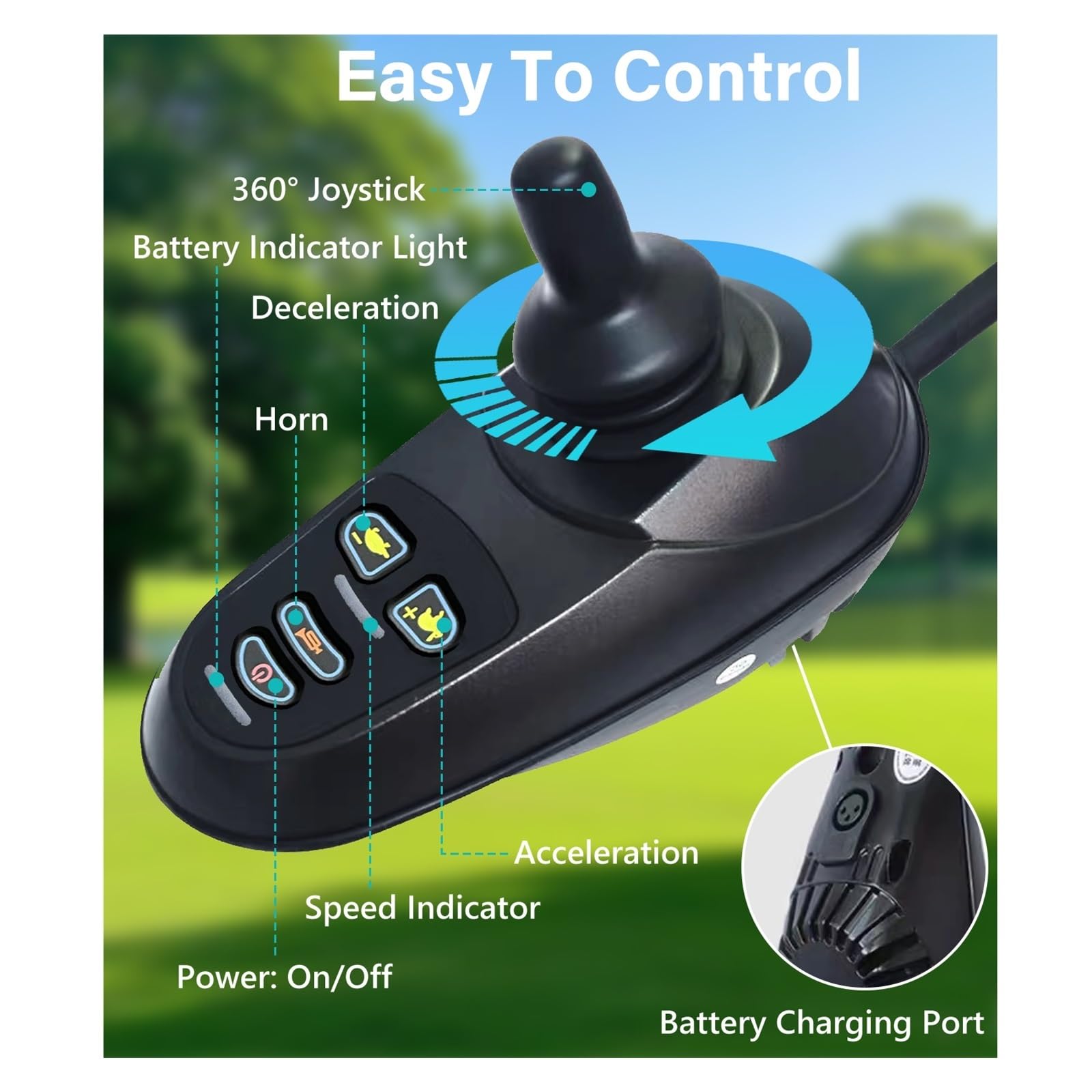 Sedia A Rotelle Elettrica For Tutti I Terreni Scooter For Mobilità Portatile Con Potente Motore Da 500 W E Batteria A Lungo Raggio 20 Ah For Anziani Disabili Mobilità Confortevole Fluida(20AH-golden)