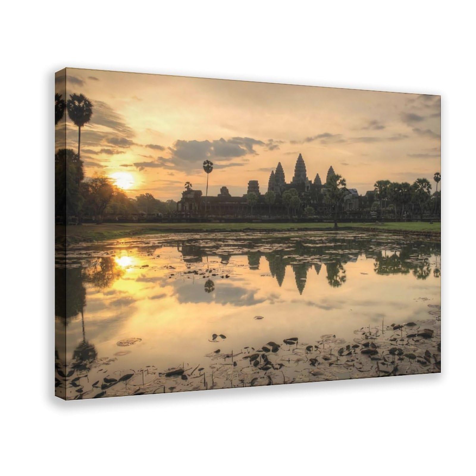 Qnvjqkdsi Frame Angkor Wat Art Canvas Poster Bedroom Decor Landscape Office Room Decor Gift 8" L X 12" W