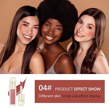 Soft Cream Blush Makeup Liquid Blush for Cheeks Dewy Finish Long-Wearing Natural-Looking Makeup Beauty (#4 Apple)