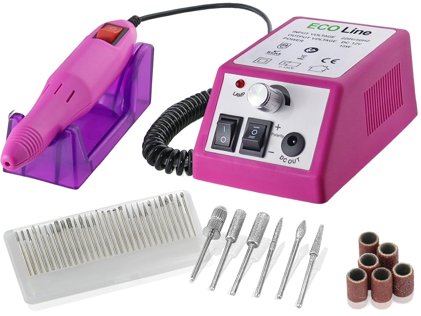 Elektrisches Schleifgerät für Fußpflege und Maniküre inklusive Fräser-Sets | Nagelfräser Fußpflegegerät für Anwendungen an Händen und Füßen