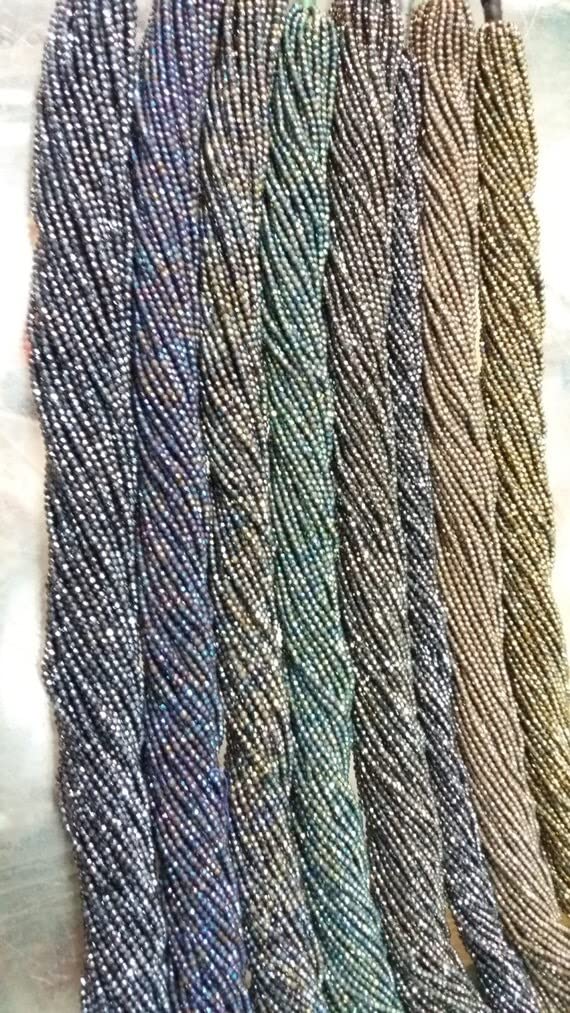 Rondelles en spinelle noir micro facetté 2.5mm pour perles de bijoux