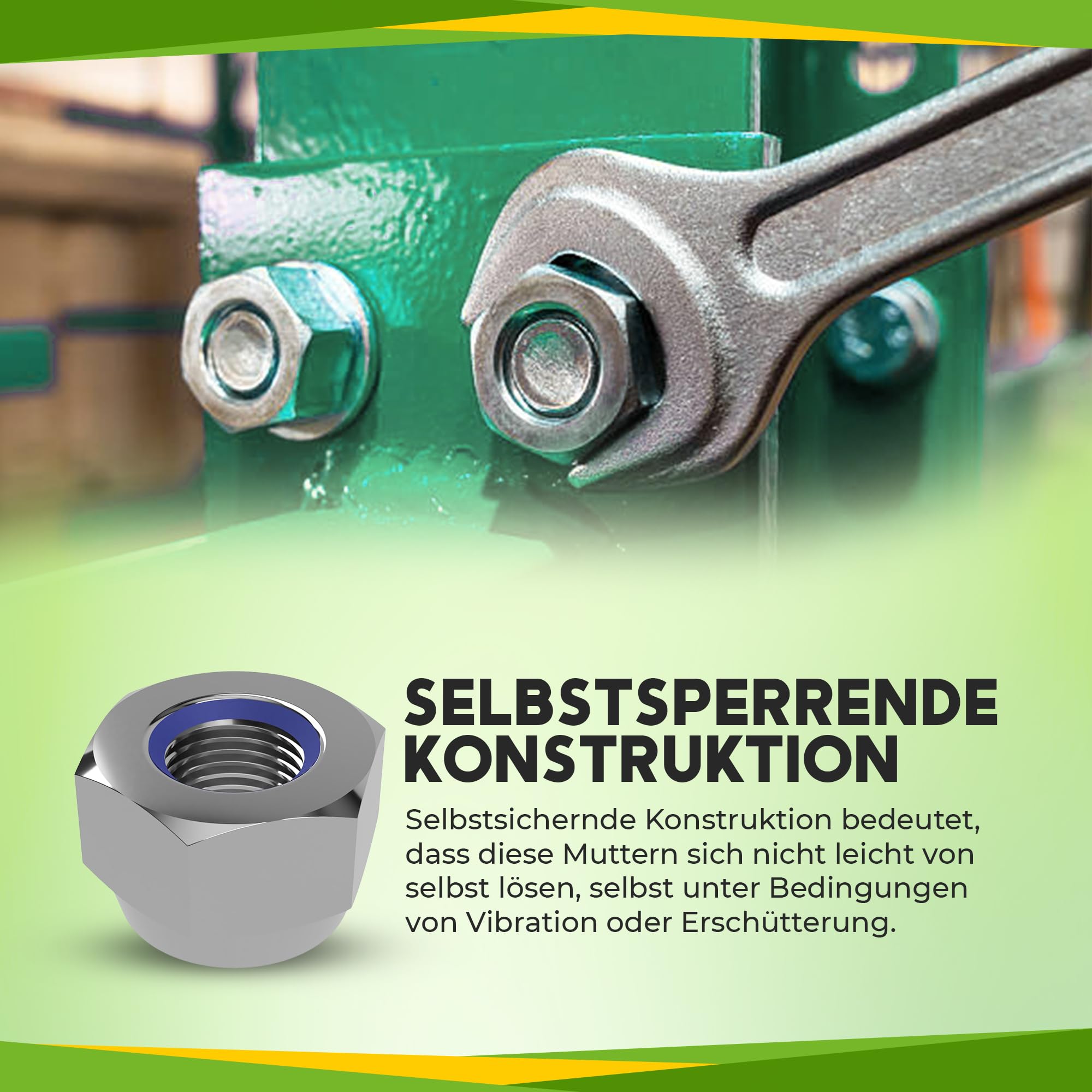 Offgridtec 25 dadi autobloccanti in acciaio inox V2A M2.5, DIN 985, antiruggine, adatti per interni ed esterni, design anti-vibrazione, prestazioni durature, 25 pezzi