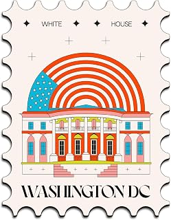 Washington DC Fridge Magnet, The White House Stamp, Washington DC Gift & Souvenir, 2 x 3 Inches