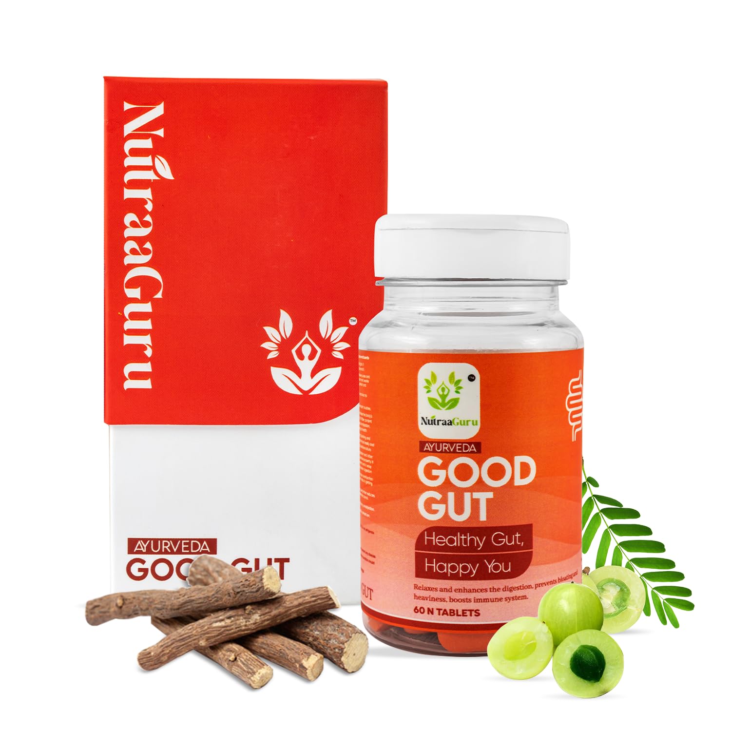 NutraaGuru Probiotics For Gut Health,Pure Ayurveda,Gives Relief from Bloating, Acidity, Constipation & Gas,Ensures Gut Cleanse,Gut Cleanser,Improves Digestion & Boosts Immunity-AYUSH approved, 60 Tablets (Pack of 1) (B0CQYXNXVG) Amazon Price History, Amazon Price Tracker