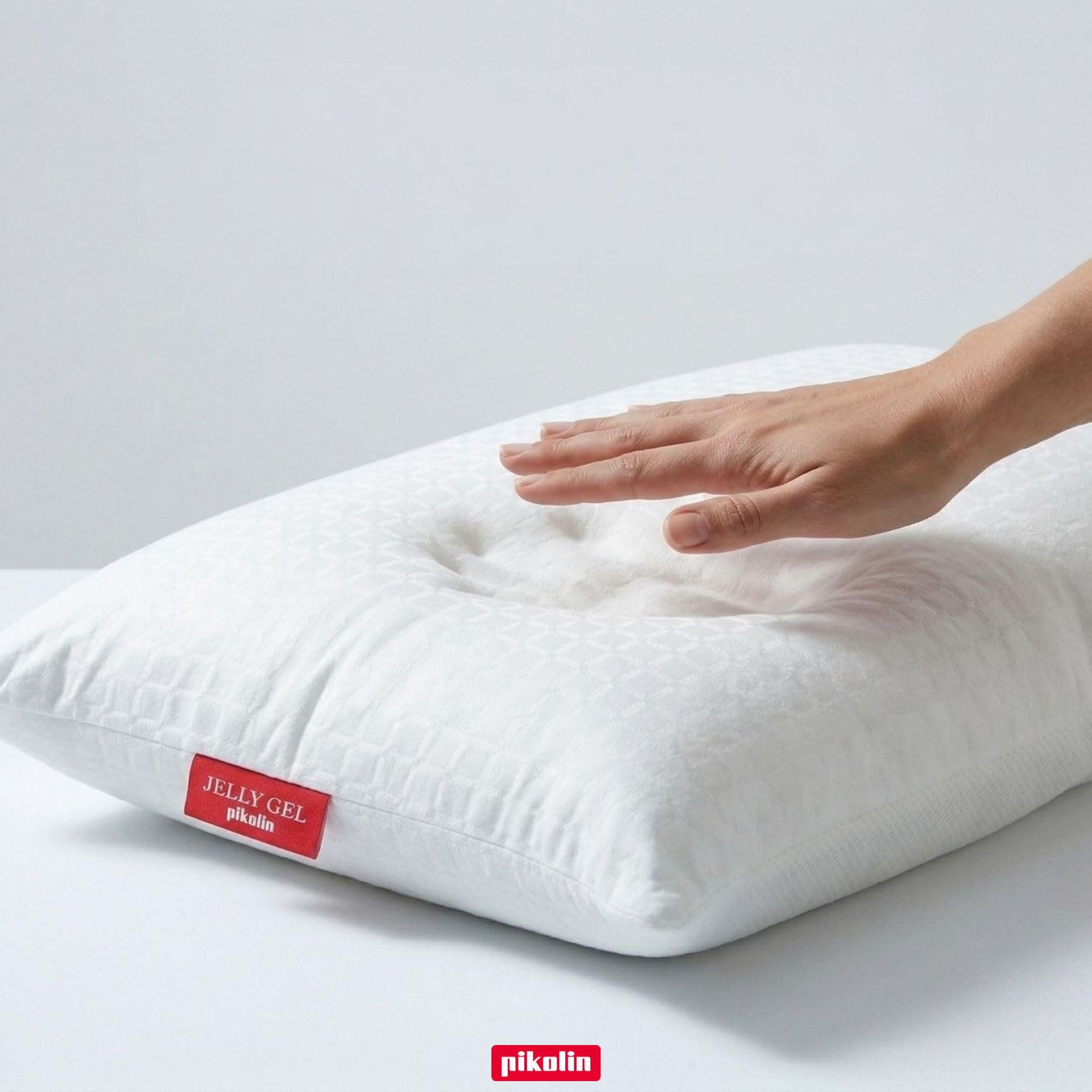 PIKOLIN - Cuscino Memory Foam Cervicale 90 cm con Memory Gel Premium JellyGe l- Effetto Fresco, Sostegno Medio, Ergonomico Cervicale, Traspirante e Ipoallergenico