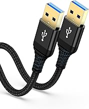 USB to USB Cable 6ft, Male to Male USB A To USB A Cable for WD Hard Drives, PC, Mac, Laptop, PS4, Xbox - USB 3.0 Type A Impresora Long Usba to Usba Cord, High-Speed Data Transfer Cable, 6 Foot