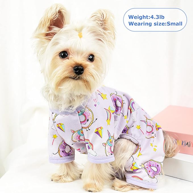 Pijama para Perro Talla X-Large, Donut Púrpura, Suave y Elástico miniatura 5