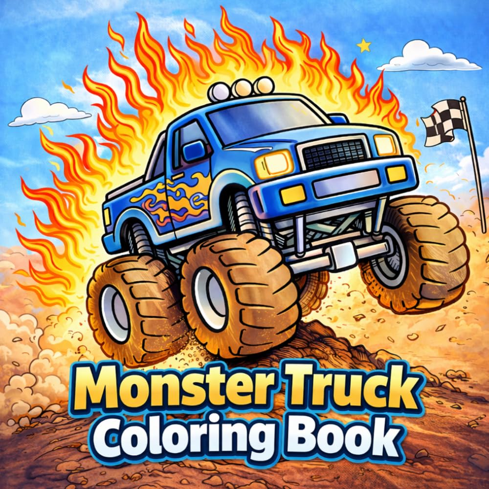 Monster Truck Coloring Book: Awesome Coloring Book for Boys