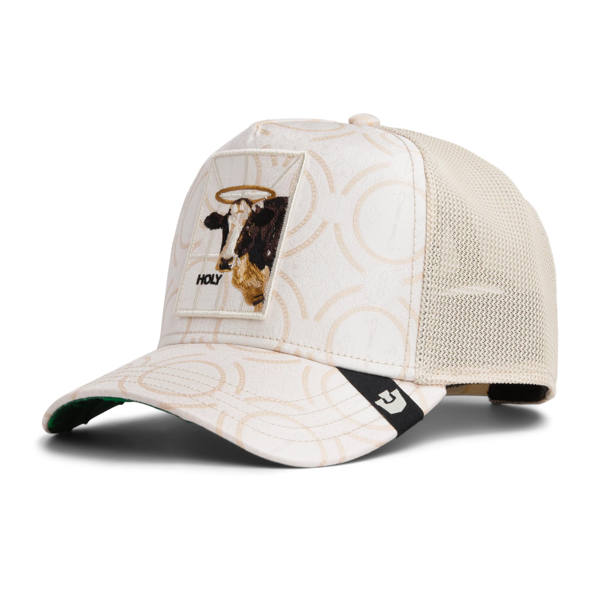 Goorin Bros. Holy Cow Religulous The Farm Trucker Cap, White with Cow Embroidery, Breathable Mesh