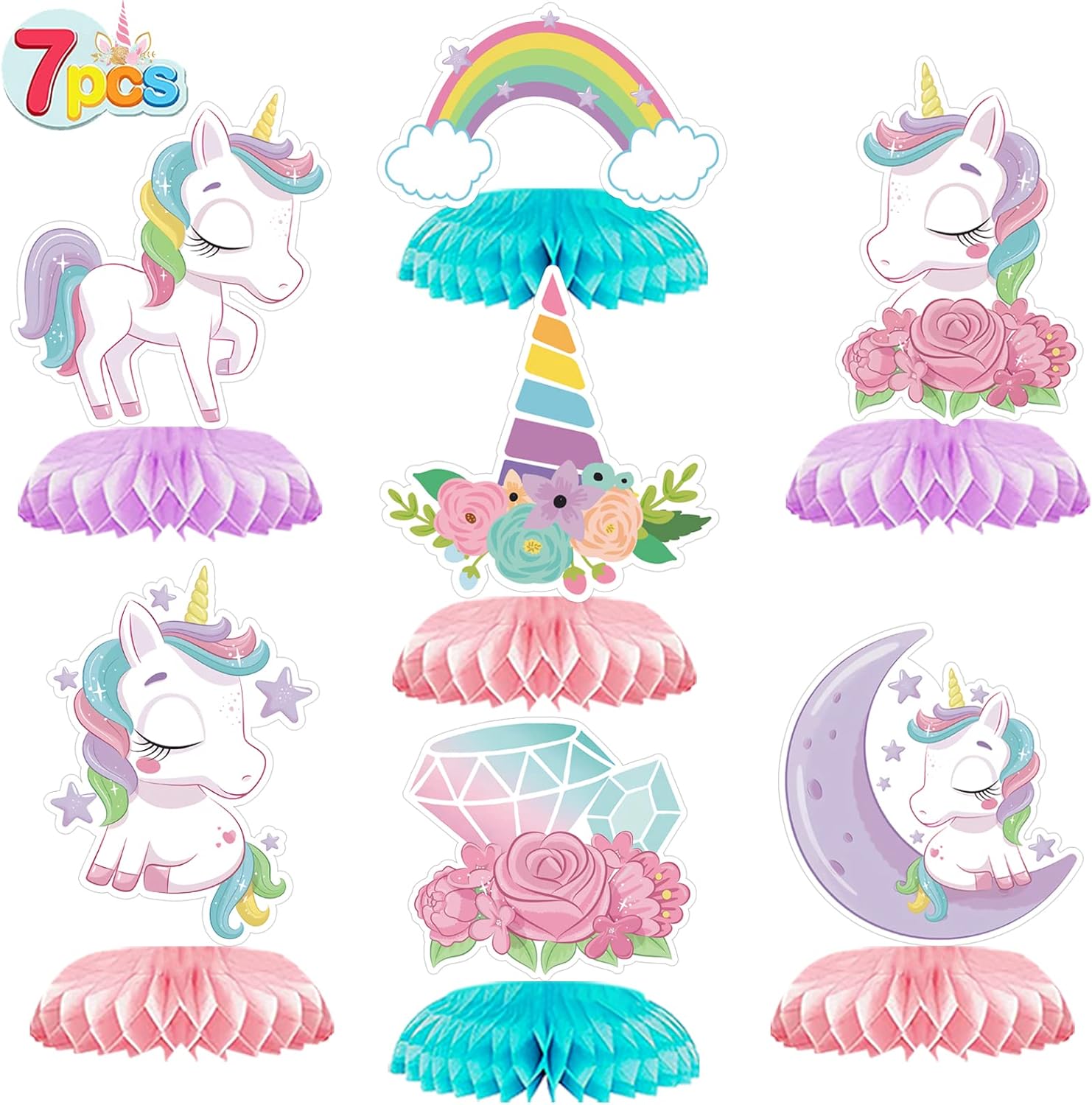 Rainbow Unicorn Centerpieces unicorn centerpieces for tables Unicorn Table Decorations