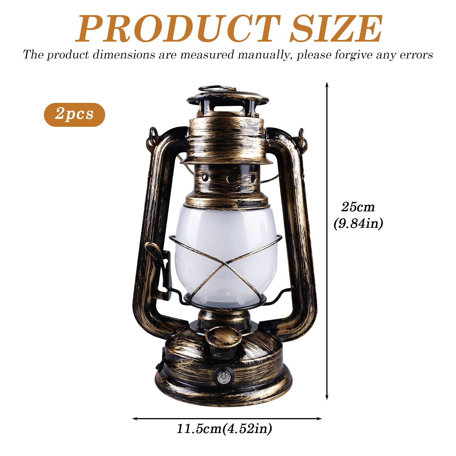 2 Pièces Lanterne Extérieure Vintage Rechargeable Avec Flammes LED Réalistes - Lampe Tempête Pour Jardin, Porche, Terrasse, Camping Et Chemins
