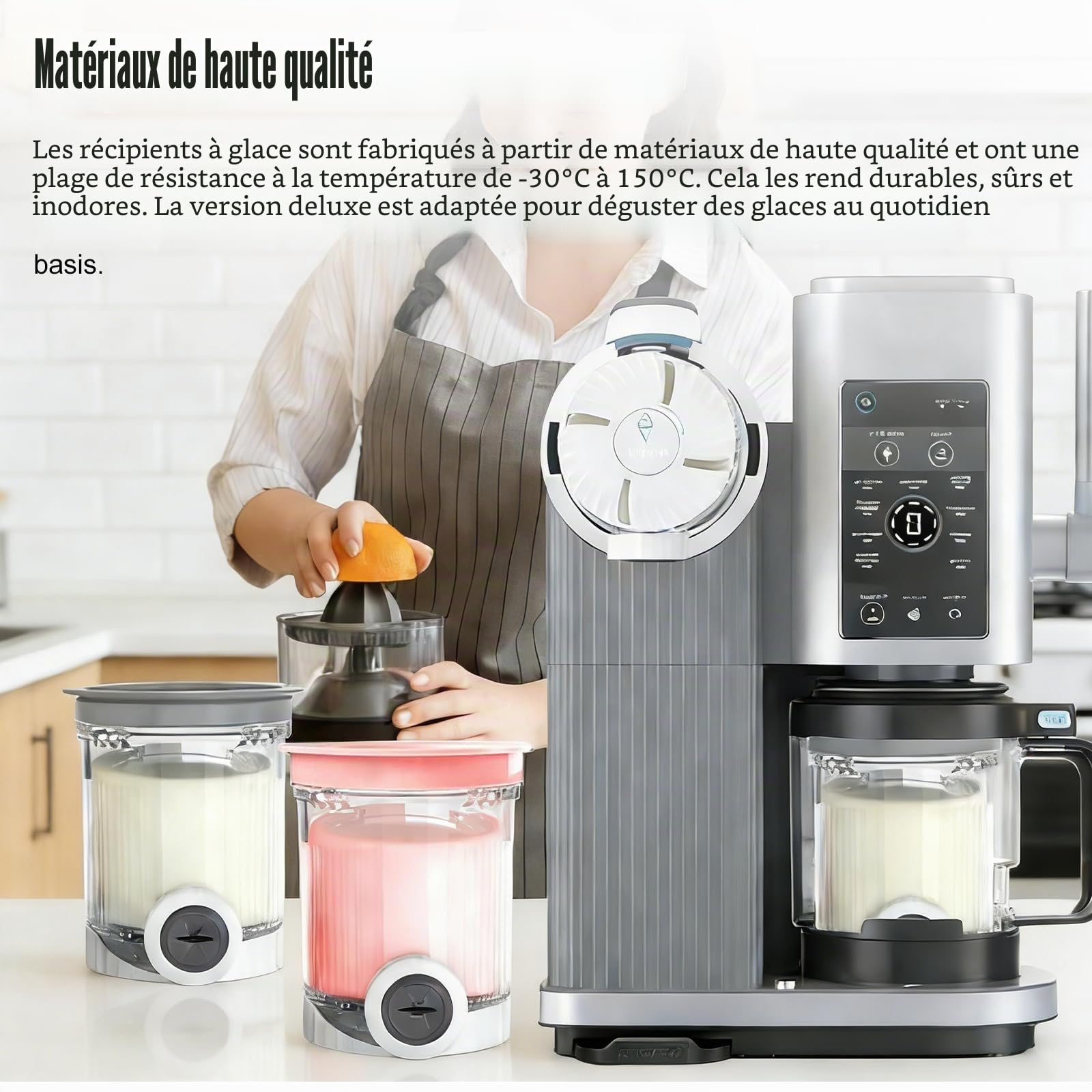 4 Pièces Bacs A Crème Glacée NinjaS,Récipients A Crème Glacée De Rechange,Pots Compatibles Avec Ninja,Récipient Pour Ninja Pour Sorbetières Et Desserts Glacés,Sans BPA, Compatible Lave-Vaisselle